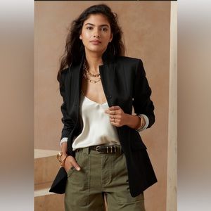 NWOT Banana Republic Black Riding Jacket Blazer, Size 8